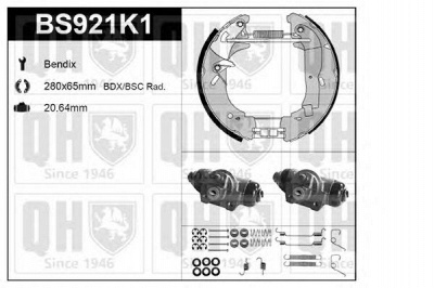 QUINTON HAZELL bs921k1 -  Комплект тормозов, барабанный тормозной механизм